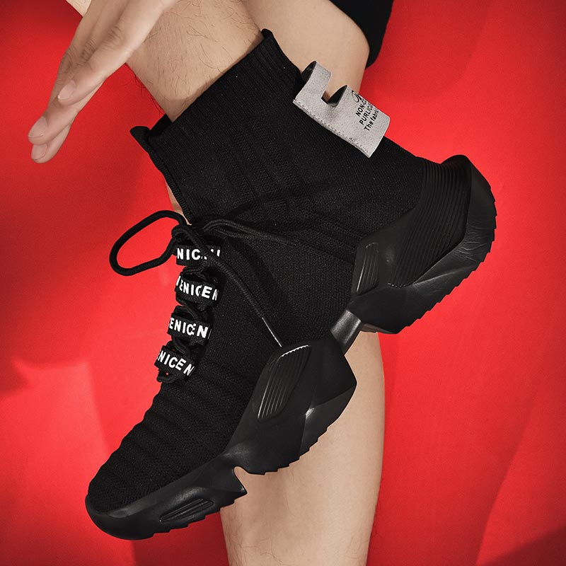 Men'S Shoes Half Cut - Plus Size Hightop High-soled Men Sport