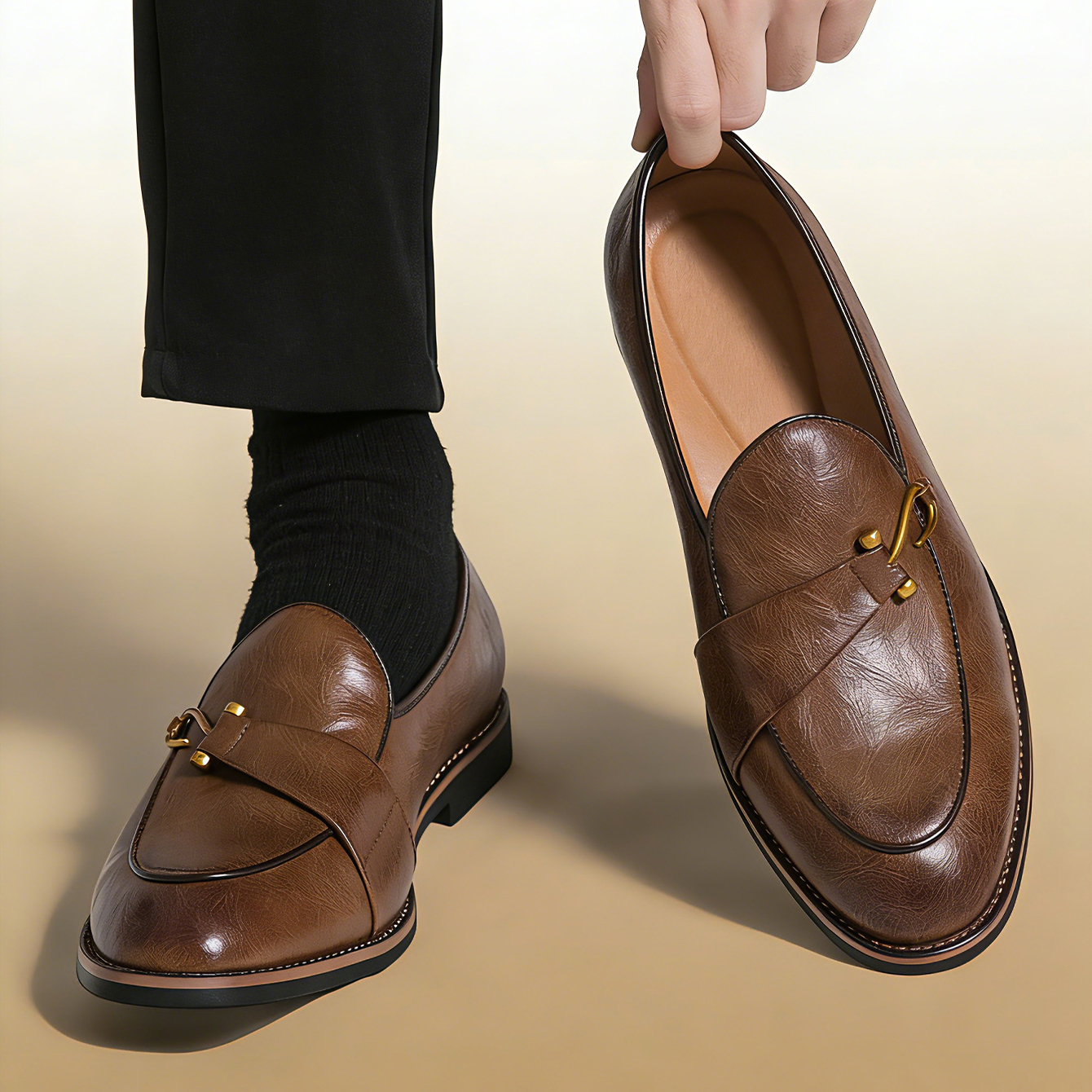 Men'S Shoes Hugo Boss - Classic Retro Dress Leather Shoes Slip