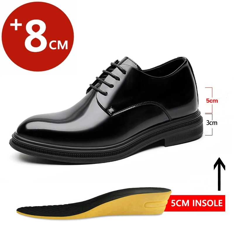 Men'S Shoes To Increase Height - New 6/8cm Classic Men Derby Shoes