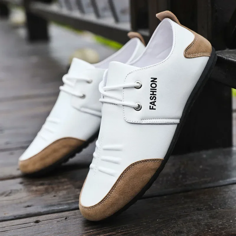 Flat Men Shoes Leisure Leather – Men'S Shoes Green And White Bewertung und Preis