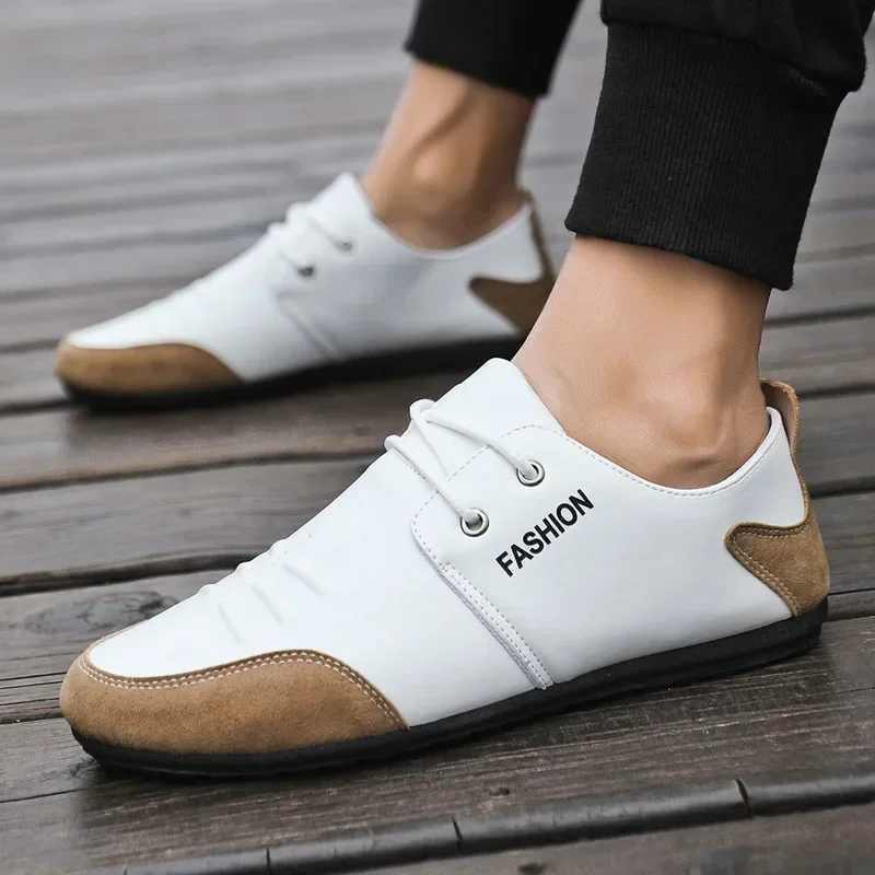 Flat Men Shoes Leisure Leather – Men'S Shoes Green And White Bewertung und Preis