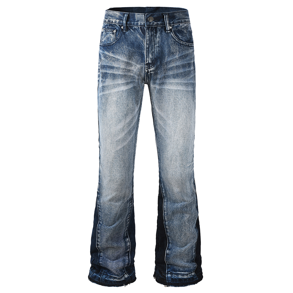Men's Spliced Boot Cut Denim J – Men Shoes Jeans Bewertung und Preis