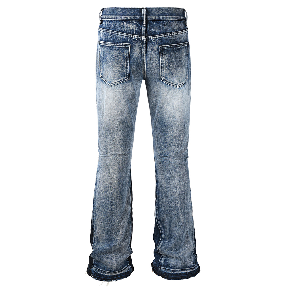 Men's Spliced Boot Cut Denim J – Men Shoes Jeans Bewertung und Preis