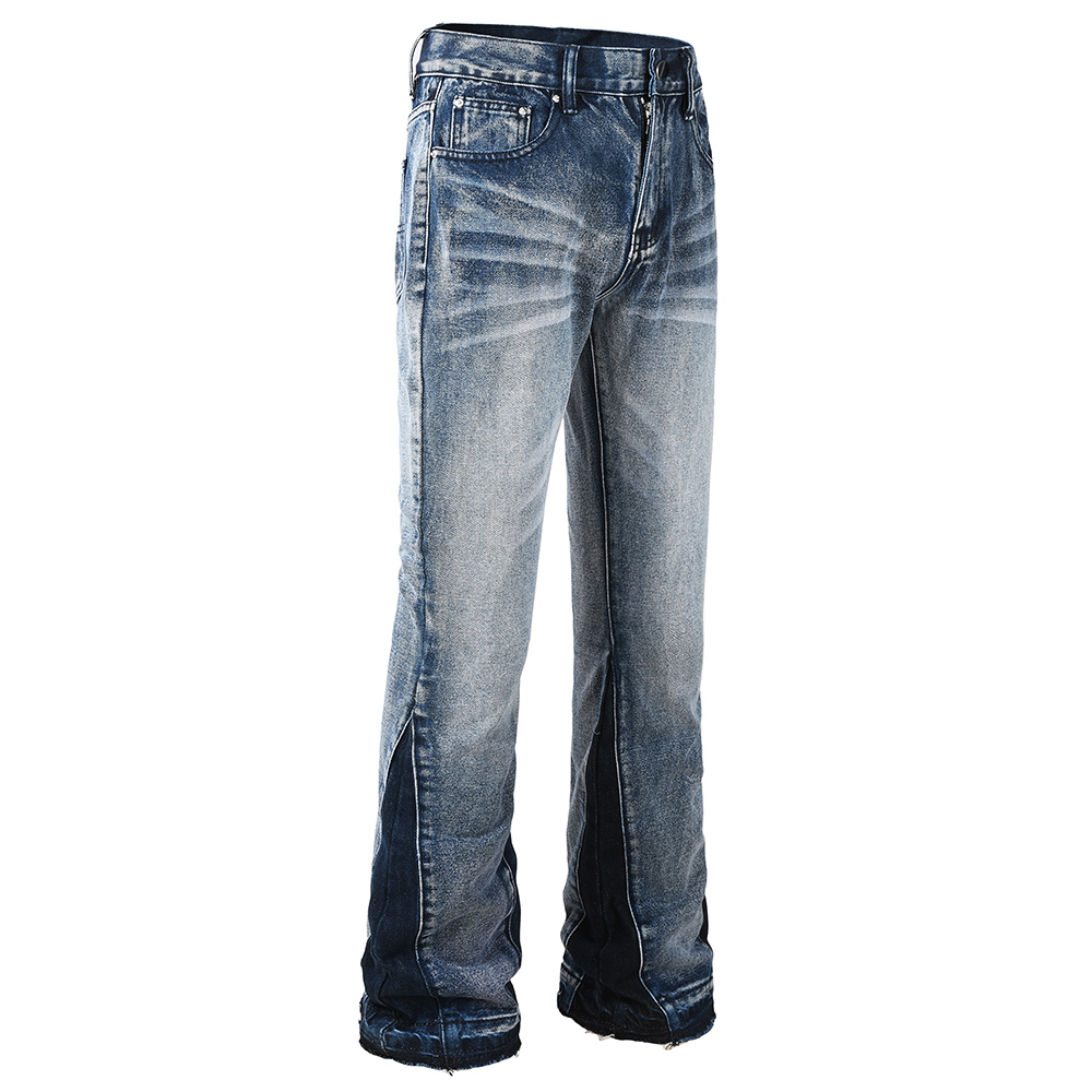 Men's Spliced Boot Cut Denim J – Men Shoes Jeans Bewertung und Preis