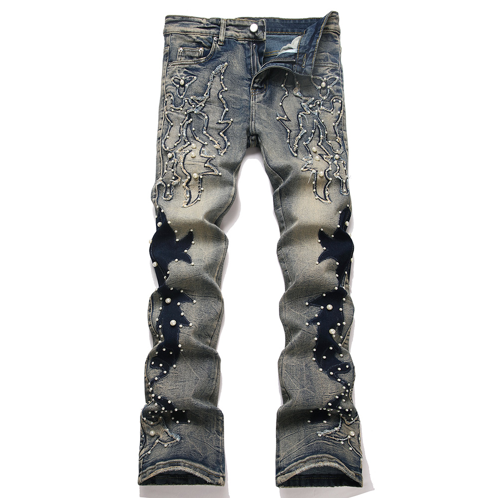 Men's Pearl Boot Cut Denim Jea – Men Shoes Jeans Bewertung und Preis
