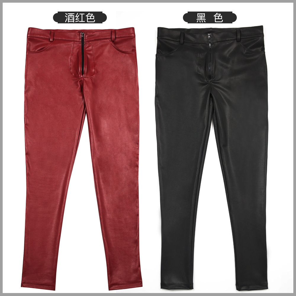 Men's PU Leather Skinny Jeans  – Men Shoes Jeans Bewertung und Preis
