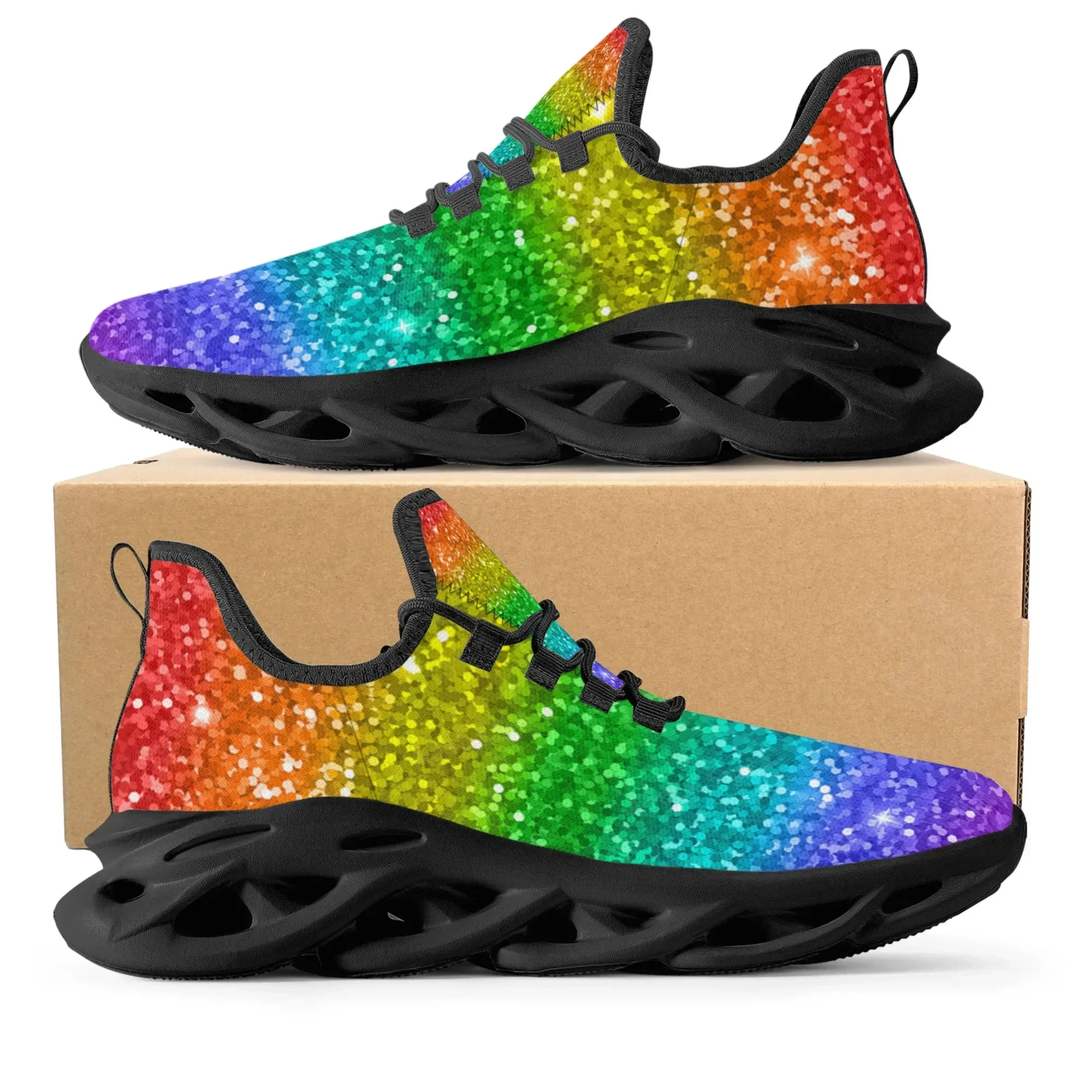 Colorful Rainbow Design Fashio – Men'S Shoes Basketball Bewertung und Preis