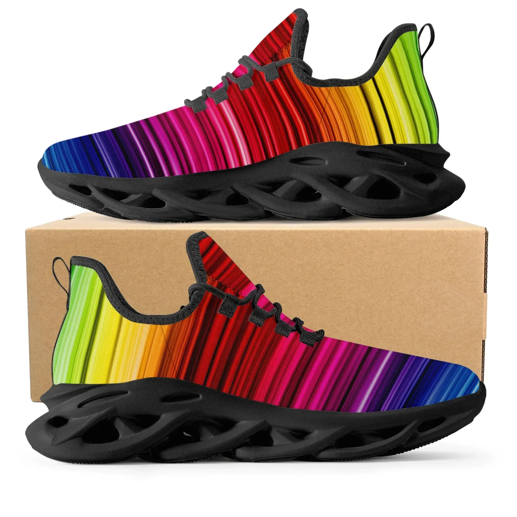 Colorful Rainbow Design Fashio – Men'S Shoes Basketball Bewertung und Preis
