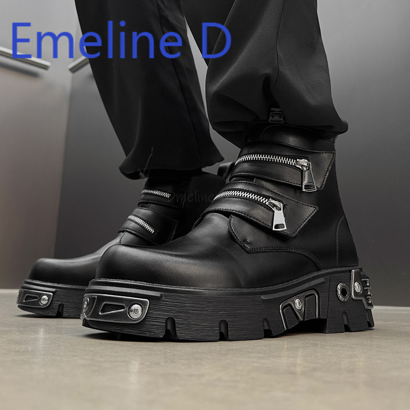 Dark Punk High Top Shoes Fashi – Men'S Shoes To Increase Height Bewertung und Preis