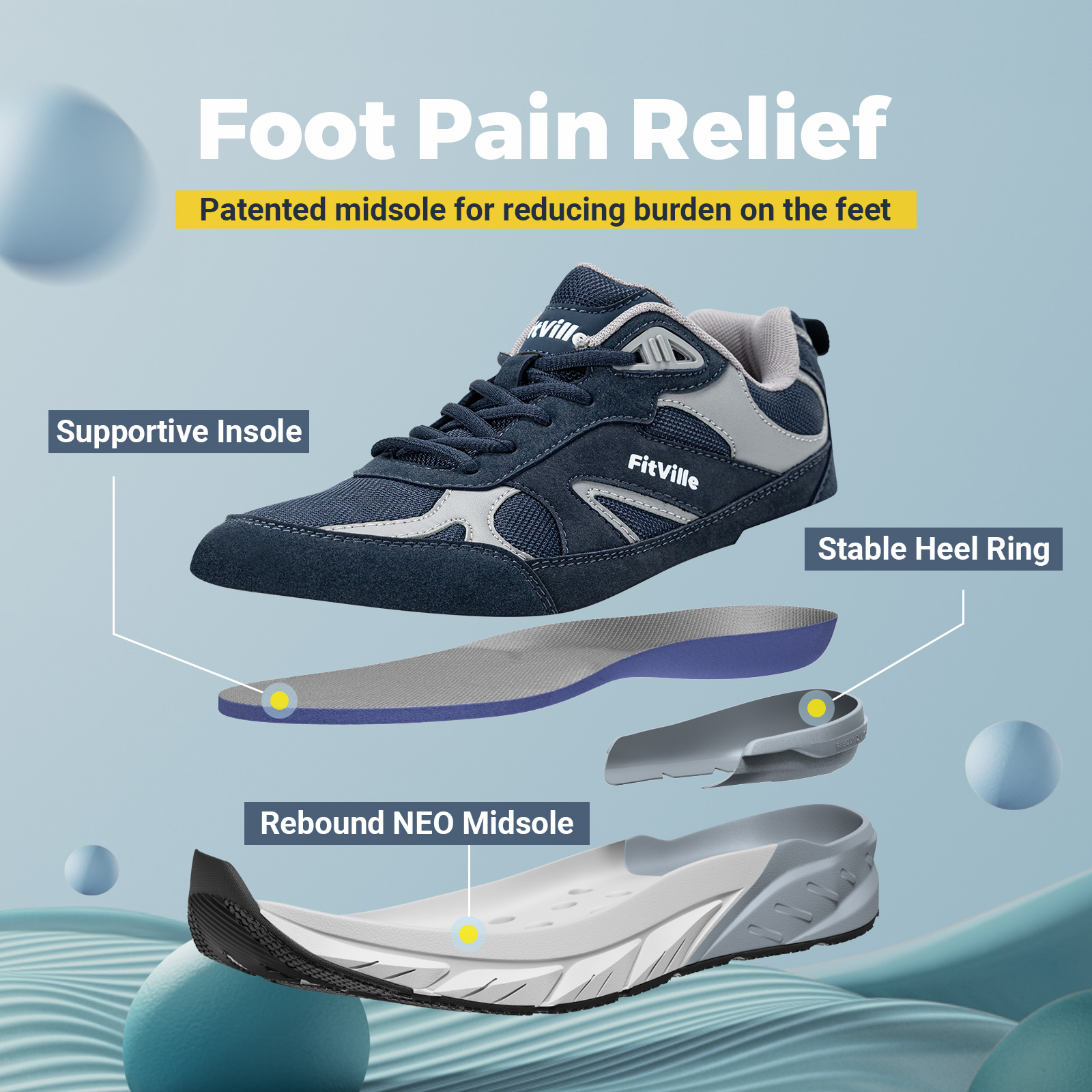 FitVille Newest Walking Shoes  – Men Shoes H&M Bewertung und Preis